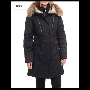 1 Madison Faux Fur Trim Hooded Jacket
